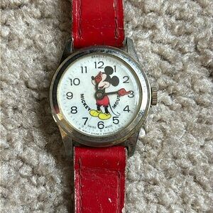 Bradley women’s vintage rare swiss made 70’s red/silver vintage adjustable watch